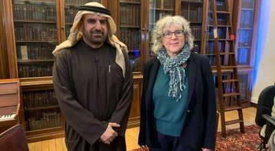 Lights, cameras, action! His Excellency Jamal bin Huwaireb interviews Senate House Library staff